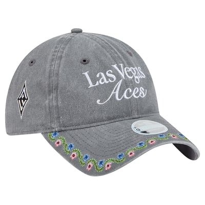 Las Vegas Aces New Era Women's Floral Casual Classic Adjustable Hat - Gray