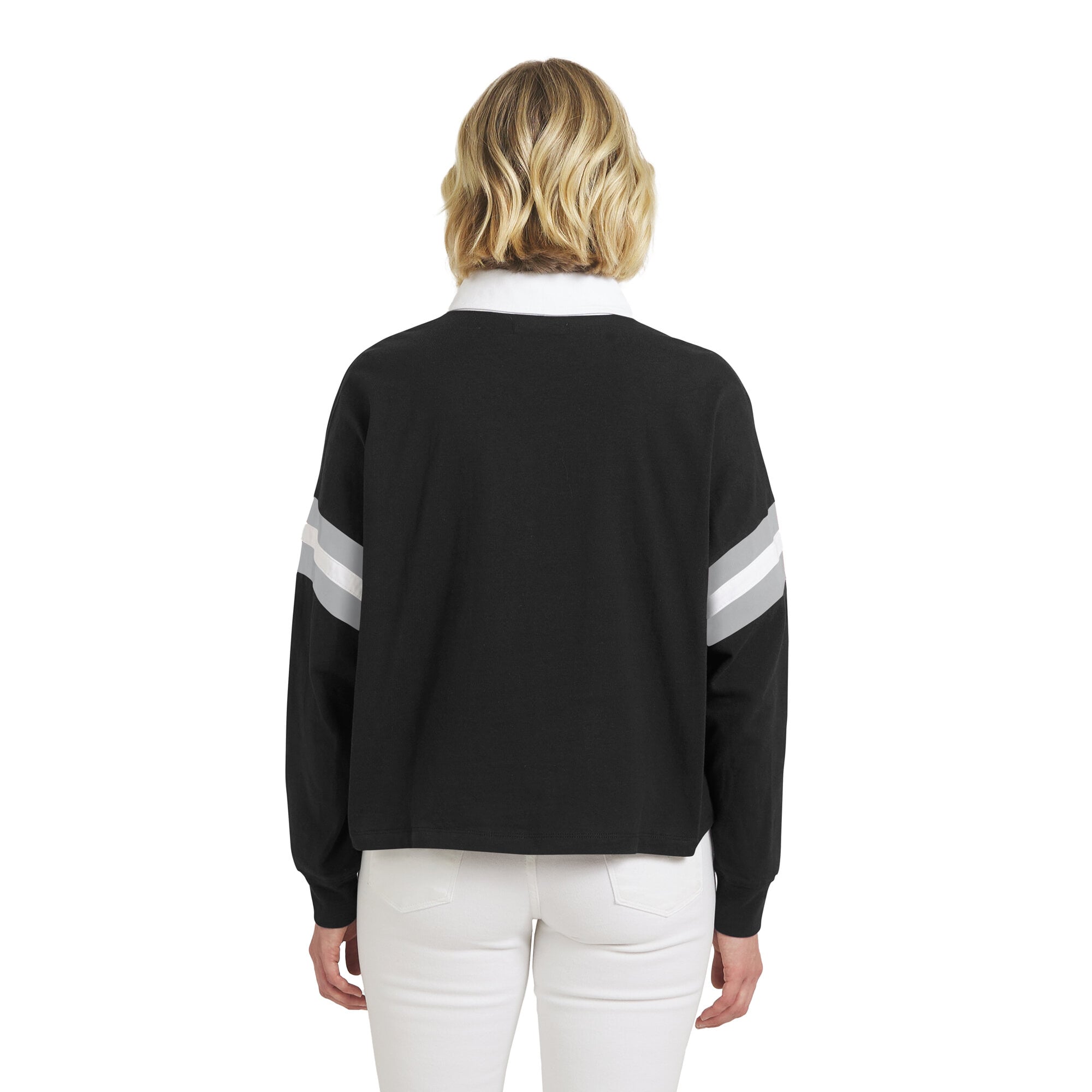Polo de rugby noir Las Vegas Aces la marque WEAR by Erin Andrews pour femmes