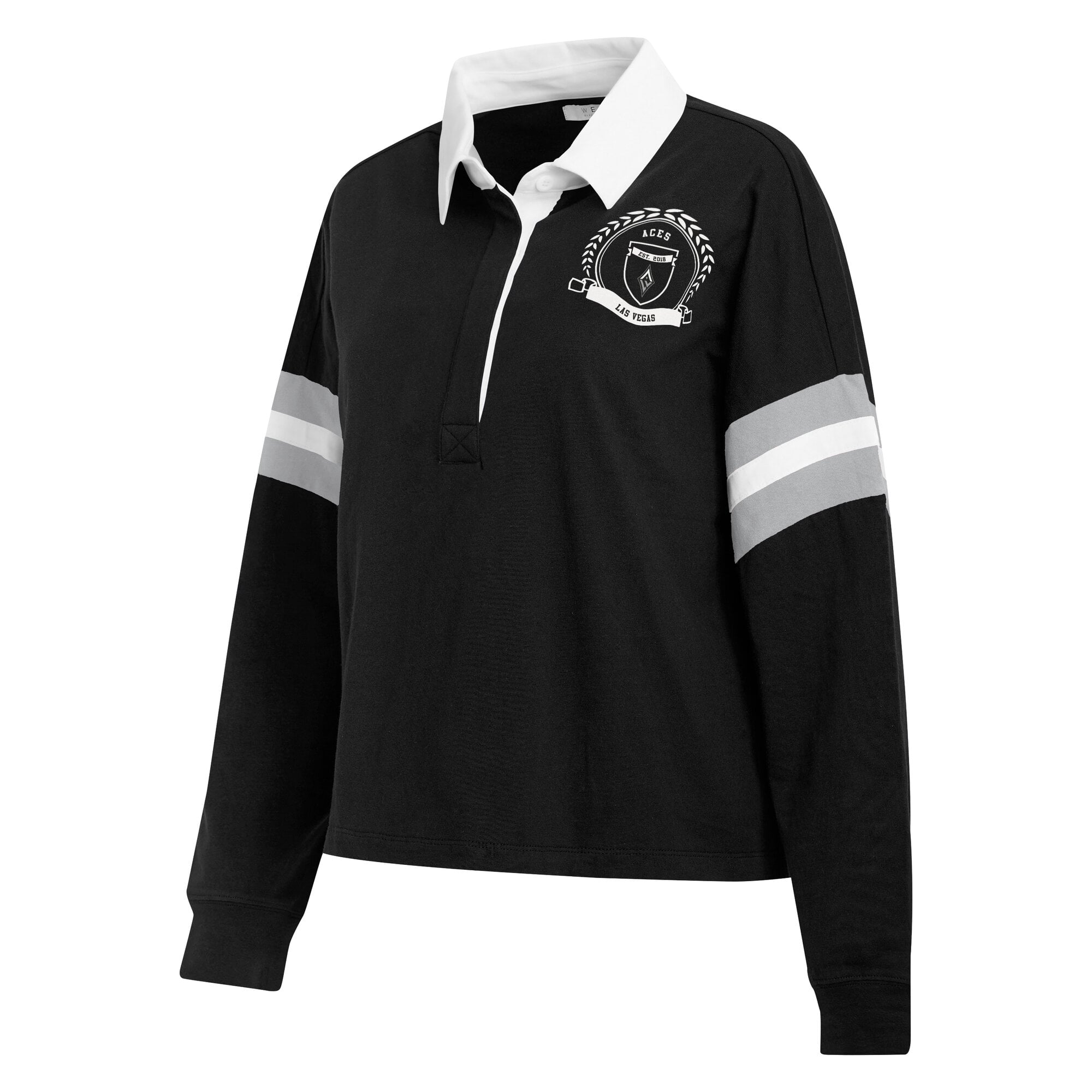 Polo de rugby noir Las Vegas Aces la marque WEAR by Erin Andrews pour femmes
