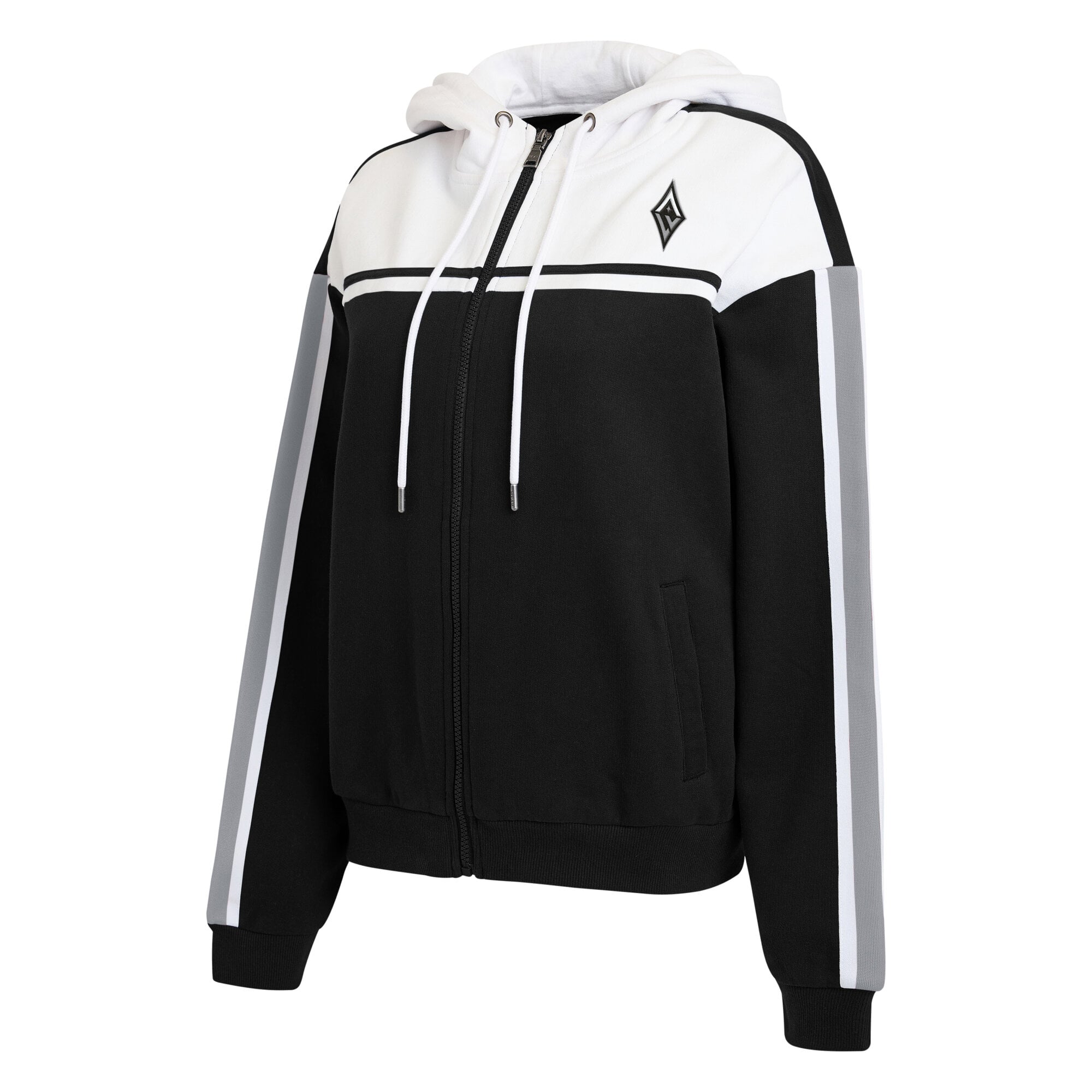 Sweat à capuche zippé noir et blanc Las Vegas Aces de la marque WEAR by Erin Andrews pour femme