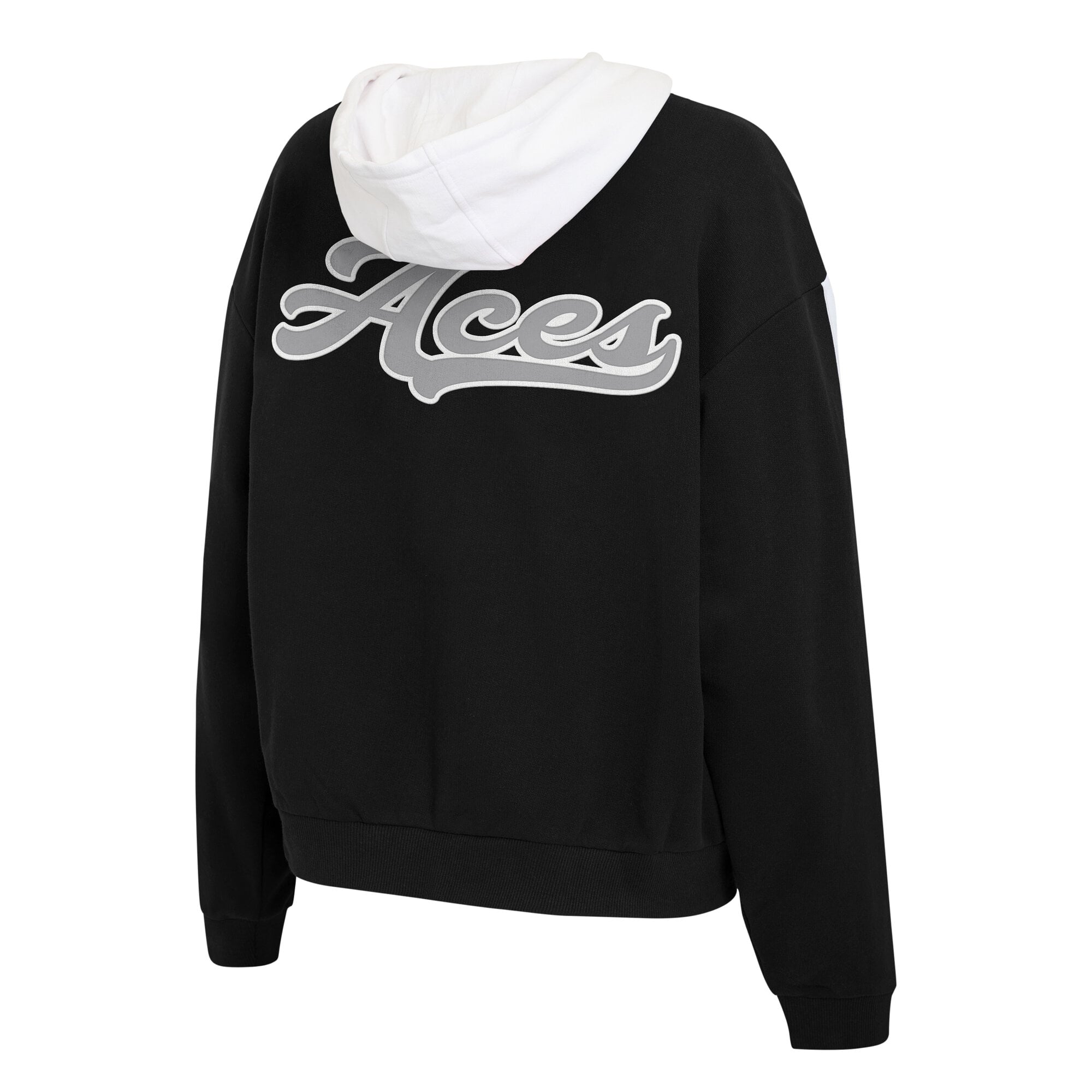 Sweat à capuche zippé noir et blanc Las Vegas Aces de la marque WEAR by Erin Andrews pour femme