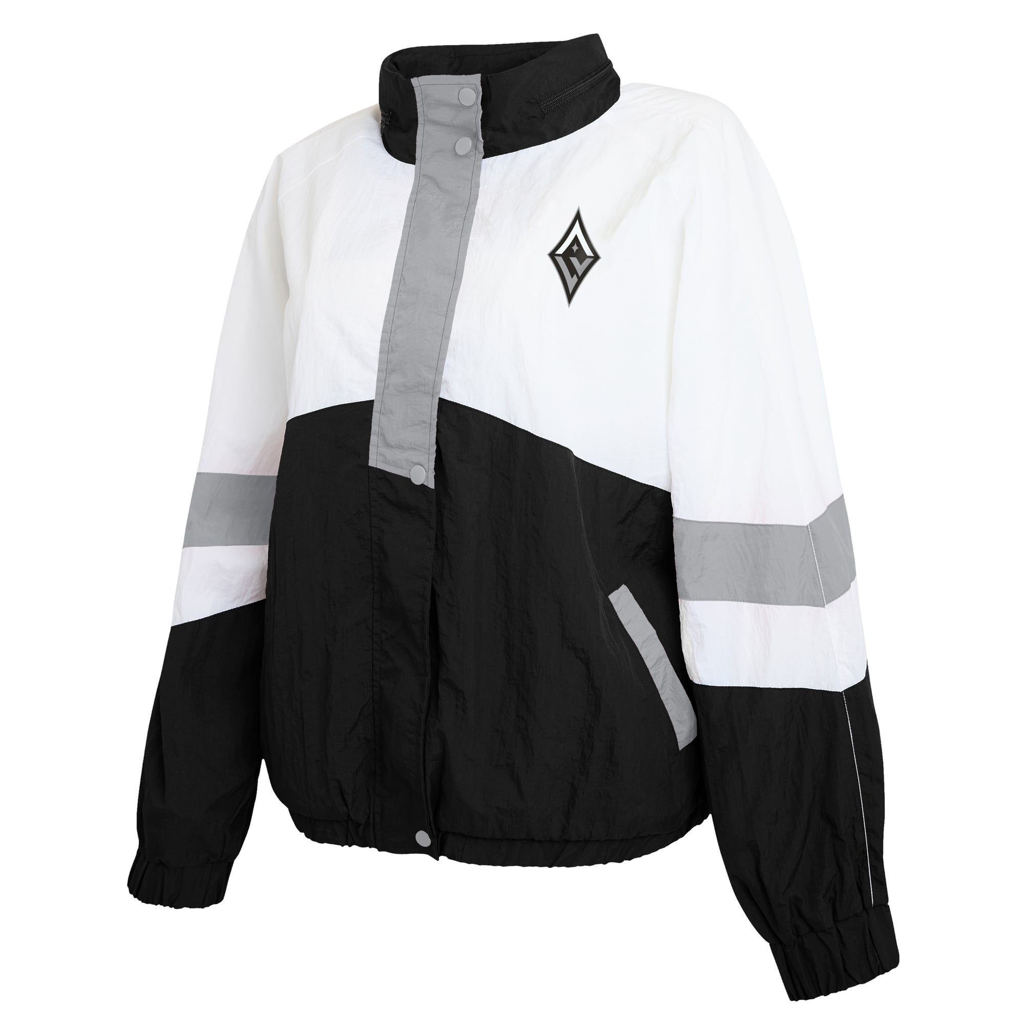 Veste coupe-vent zippée blanche et noire Las Vegas Aces de la marque WEAR by Erin Andrews pour femme