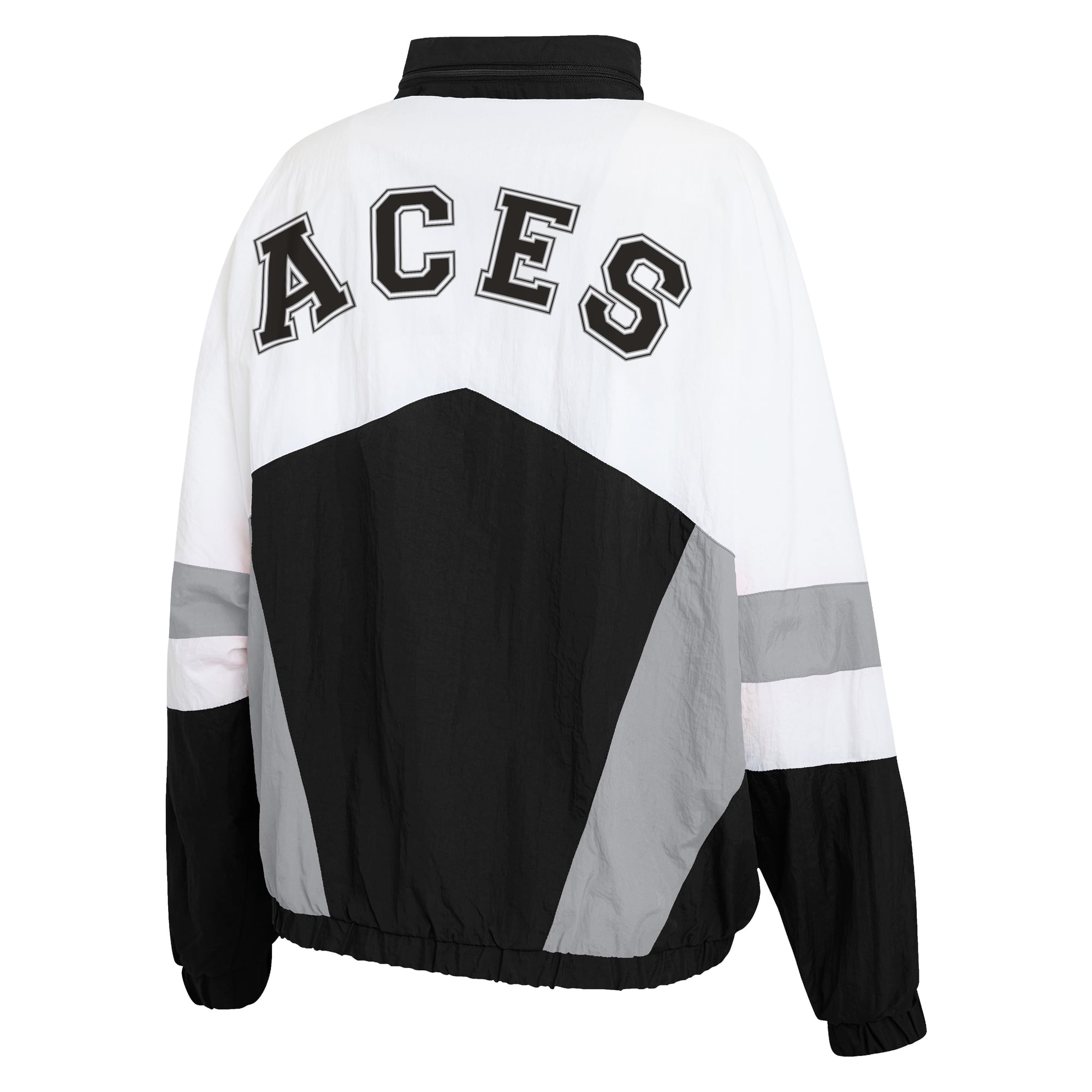 Veste coupe-vent zippée blanche et noire Las Vegas Aces de la marque WEAR by Erin Andrews pour femme