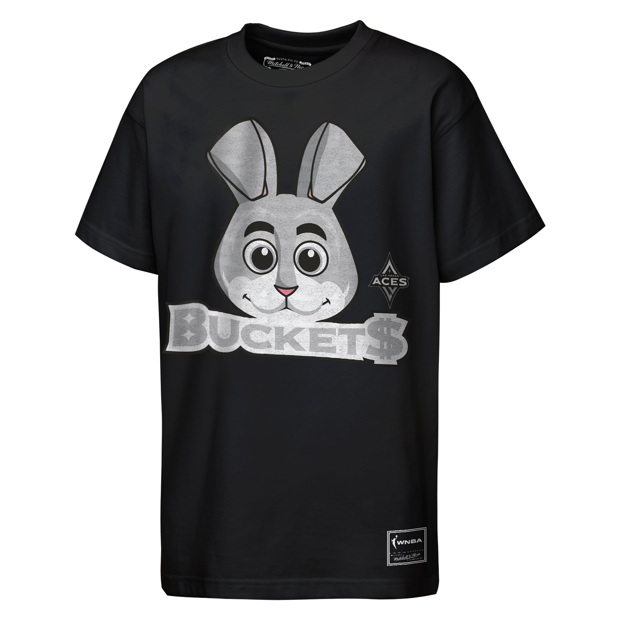 Youth Mitchell & Ness  Black Las Vegas Aces Mascot Big Face Heavyweight T-Shirt
