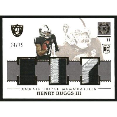 2020 Panini Encased Rookie Triple Memorabilia Gold #5 Henry Ruggs III