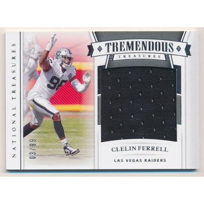 2020 Panini National Treasures Tremendous Treasures Materials #7 Clelin Ferrell/99
