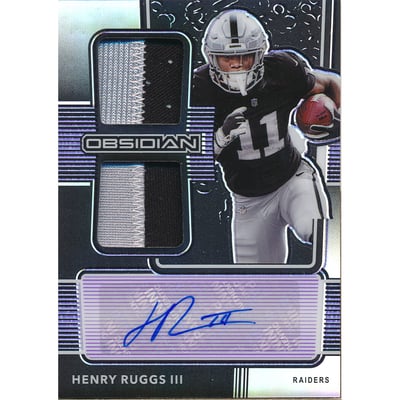 2020 Panini Obsidian Rookie Jersey Ink Electric Etch Purple #5 Henry Ruggs III/40