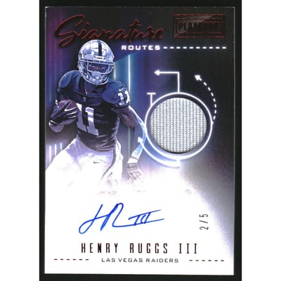2020 Panini Playbook Signature Routes Jerseys Red #36 Henry Ruggs III/5