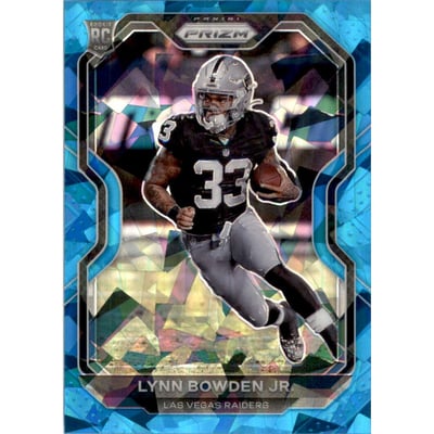 2020 Panini Prizm Prizms Blue Ice #374 Lynn Bowden Jr.