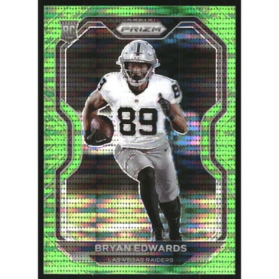 2020 Panini Prizm Prizms Neon Green Pulsar #373 Bryan Edwards