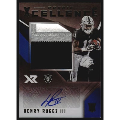 2020 Panini XR Rookie Xcellence Autograph Swatches Blue #7 Henry Ruggs III/25