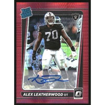 2021 Donruss Optic Rated Rookies Autographs Red Hyper #266 Alex Leatherwood