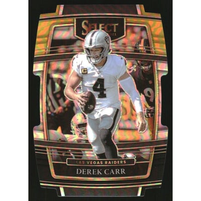 2021 Select Prizm Black and Gold Die Cut #21 Derek Carr