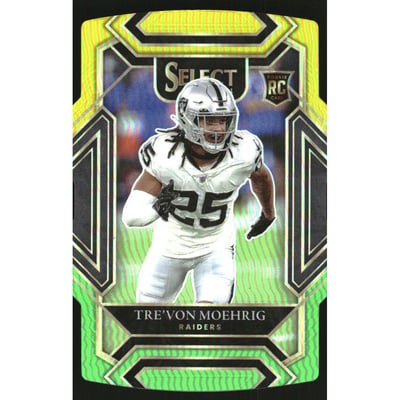 2021 Select Prizm Green and Yellow Die Cut #290 Tre'von Moehrig