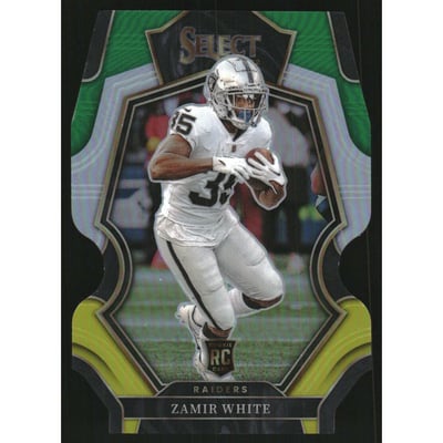 2022 Select Prizm Green and Yellow Die Cut #153 Zamir White