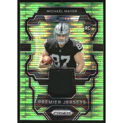 2023 Panini Prizm Premier Jerseys Neon Green Pulsar #19 Michael Mayer