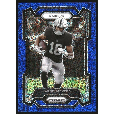 2023 Panini Prizm Prizms Blue Sparkle #177 Jakobi Meyers