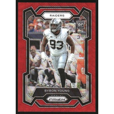 2023 Panini Prizm Prizms Red Wave #355 Byron Young