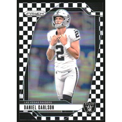 2024 Panini Prizm Prizms Black and White Checker #153 Daniel Carlson