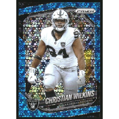 2025 Panini Prizm Prizms No Huddle Blue #40 Christian Wilkins