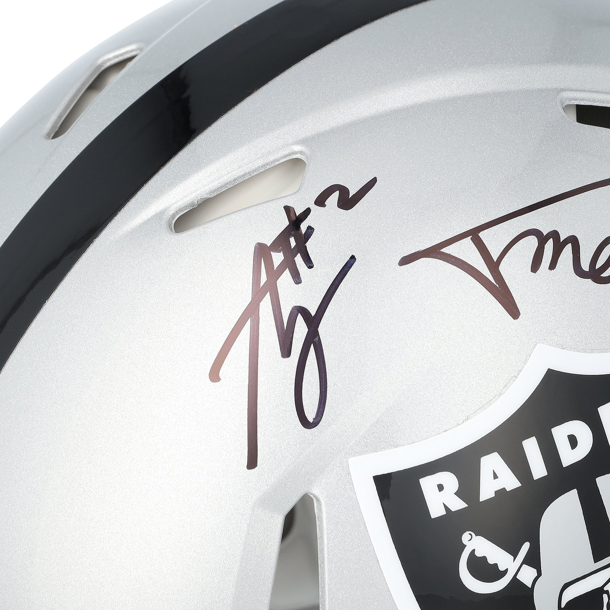Ashton Jeanty & Fernando Mendoza Las Vegas Raiders Autographed Riddell Speed Authentic Helmet