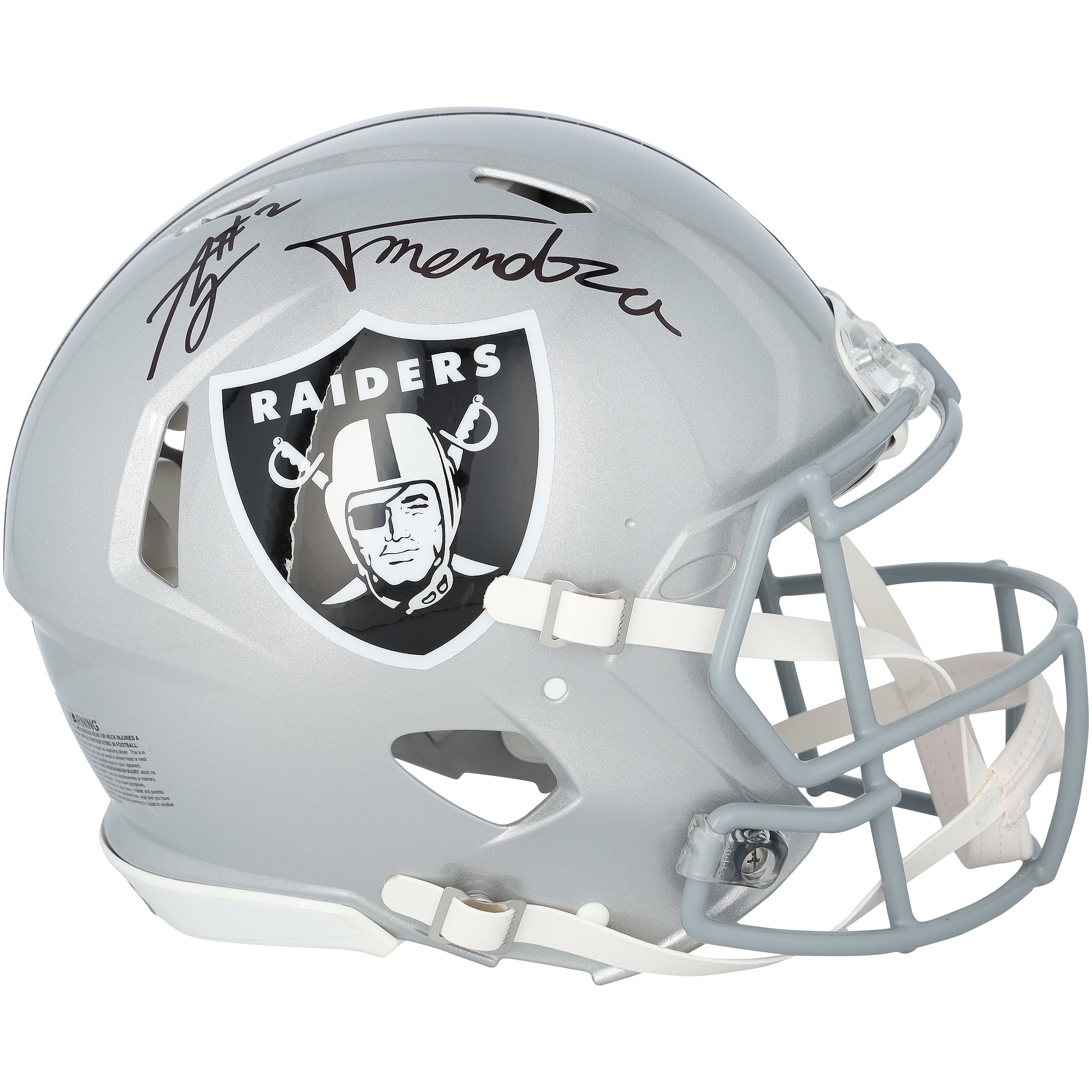 Ashton Jeanty & Fernando Mendoza Las Vegas Raiders Autographed Riddell Speed Authentic Helmet