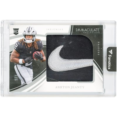 Ashton Jeanty Las Vegas Raiders 2025 Panini Immaculate Collection Nike Swoosh Relic #RJL-AJY #1/5 Rookie Card