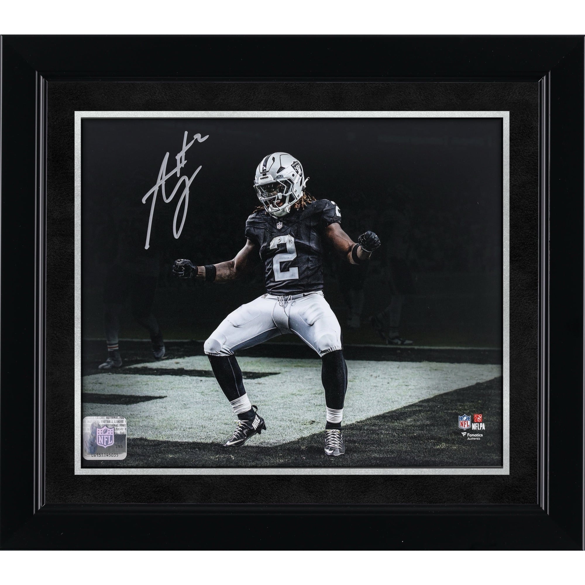 Ashton Jeanty Las Vegas Raiders Autographed 8" x 10" Touchdown Dance Spotlight Photograph