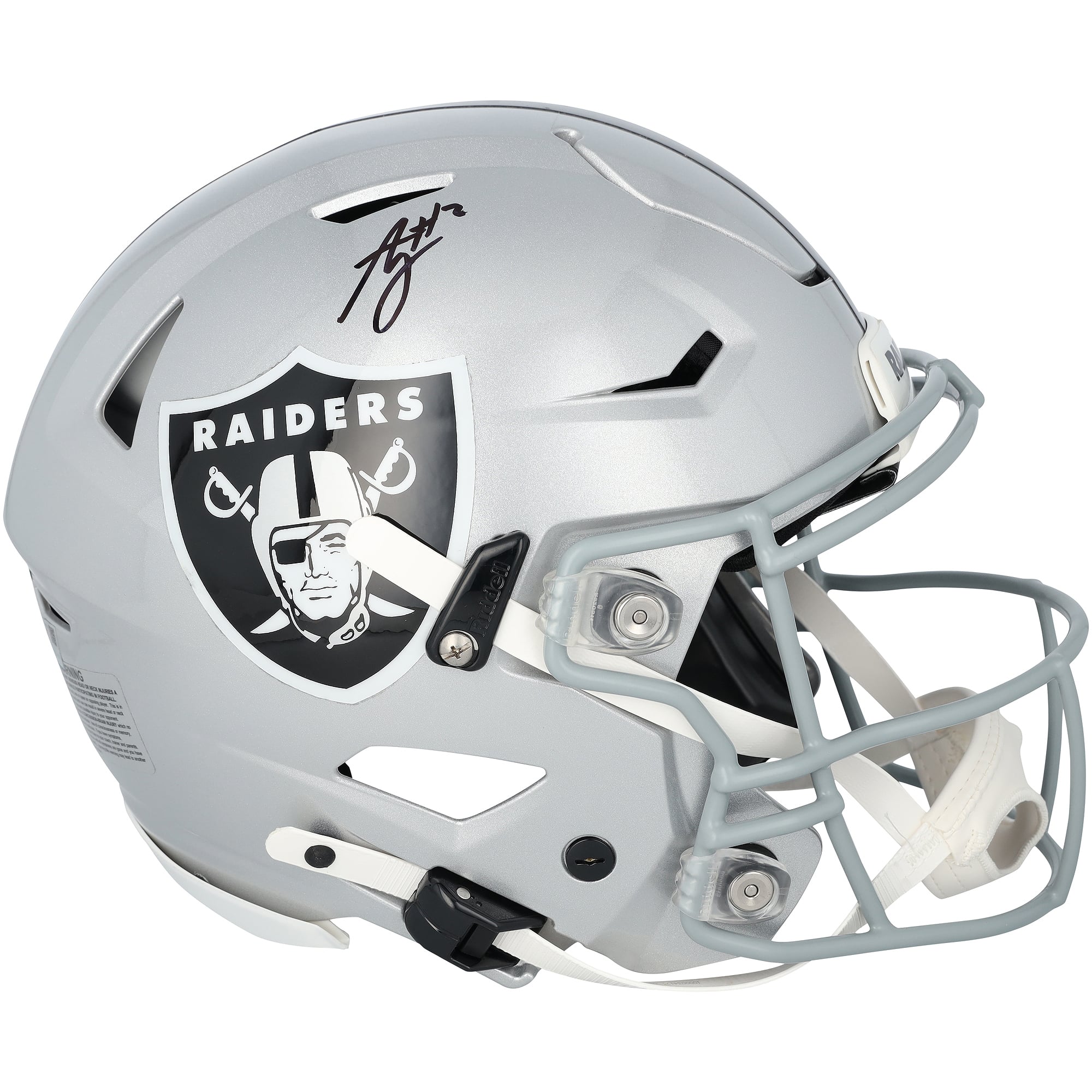 Casque Riddell Speed ​​Flex Authentic autographié par Ashton Jeanty des Raiders de Las Vegas