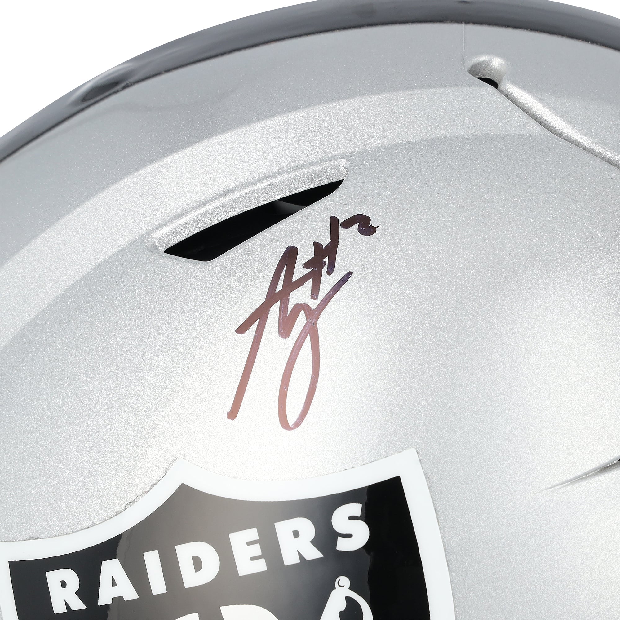 Casque Riddell Speed ​​Flex Authentic autographié par Ashton Jeanty des Raiders de Las Vegas