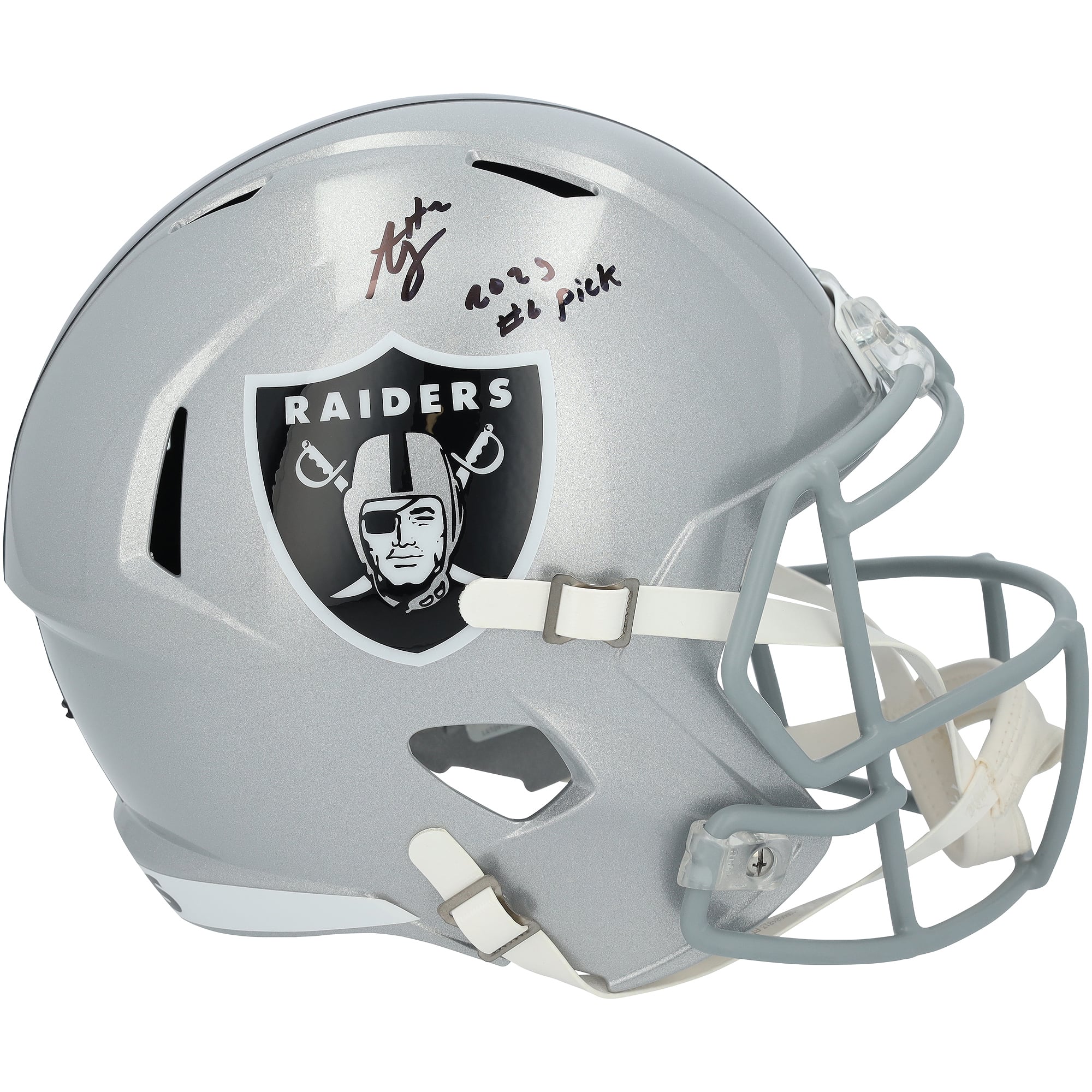 Ashton Jeanty Las Vegas Raiders Autographed Riddell Speed Replica Helmet with "2025 #6 Pick" Inscription