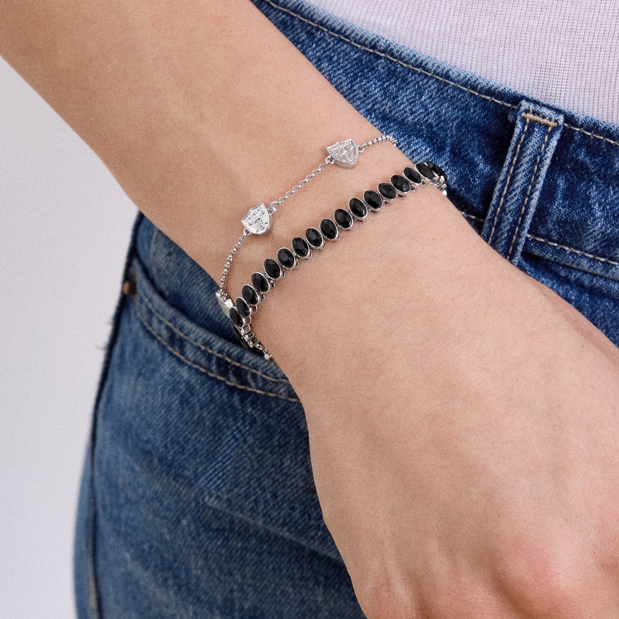 BaubleBar Las Vegas Raiders Set of Two Tennis Bracelets