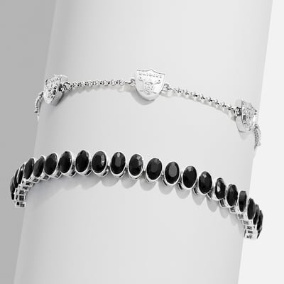 Las Vegas Raiders BaubleBar Set of Two Tennis Bracelets