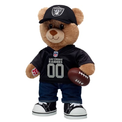  Las Vegas Raiders Build-A-Bear Happy Hugs Teddy Bear Gift Set
