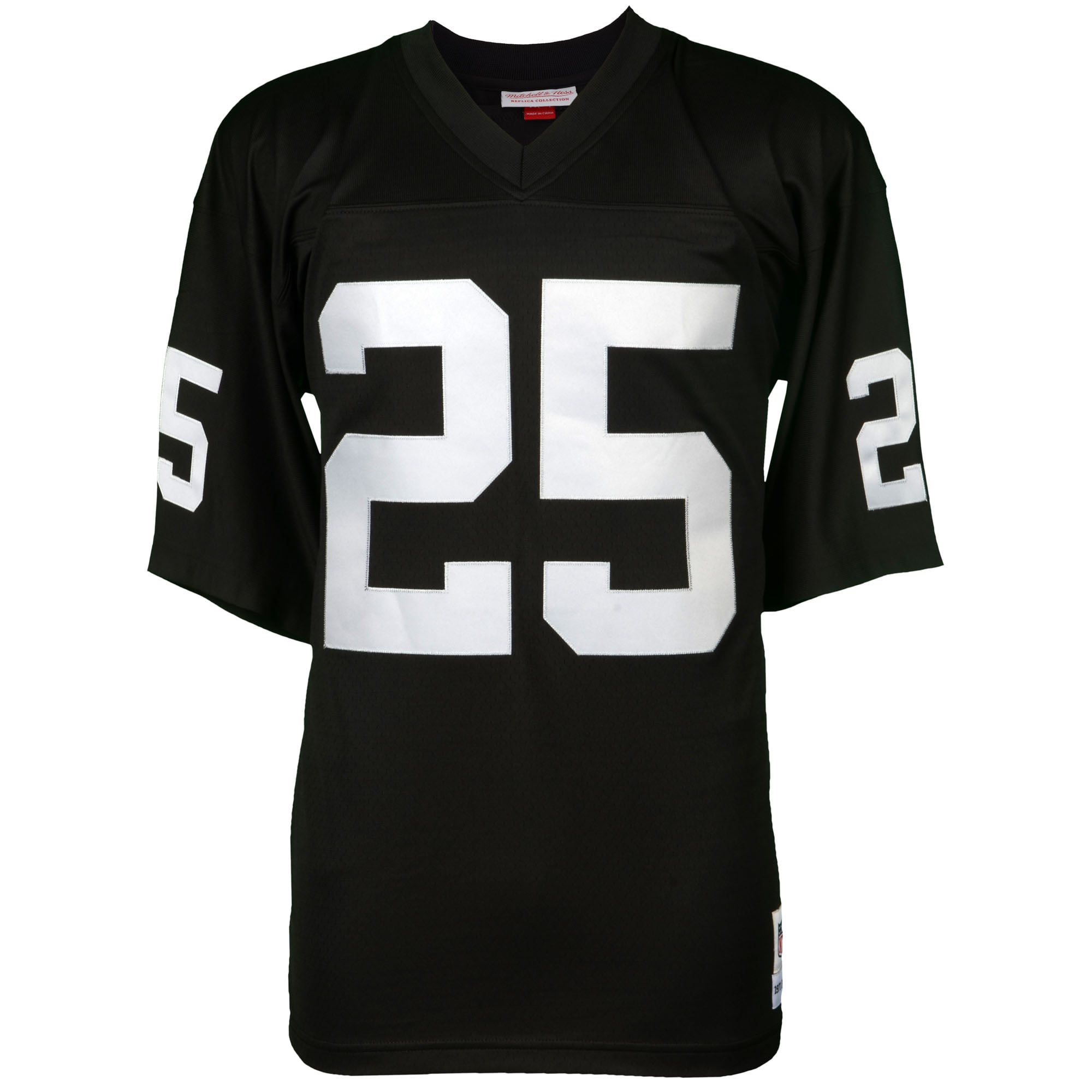 Maillot réplique noir Mitchell & Ness autographié par Fred Biletnikoff des Raiders de Las Vegas avec inscription « HOF 88 »