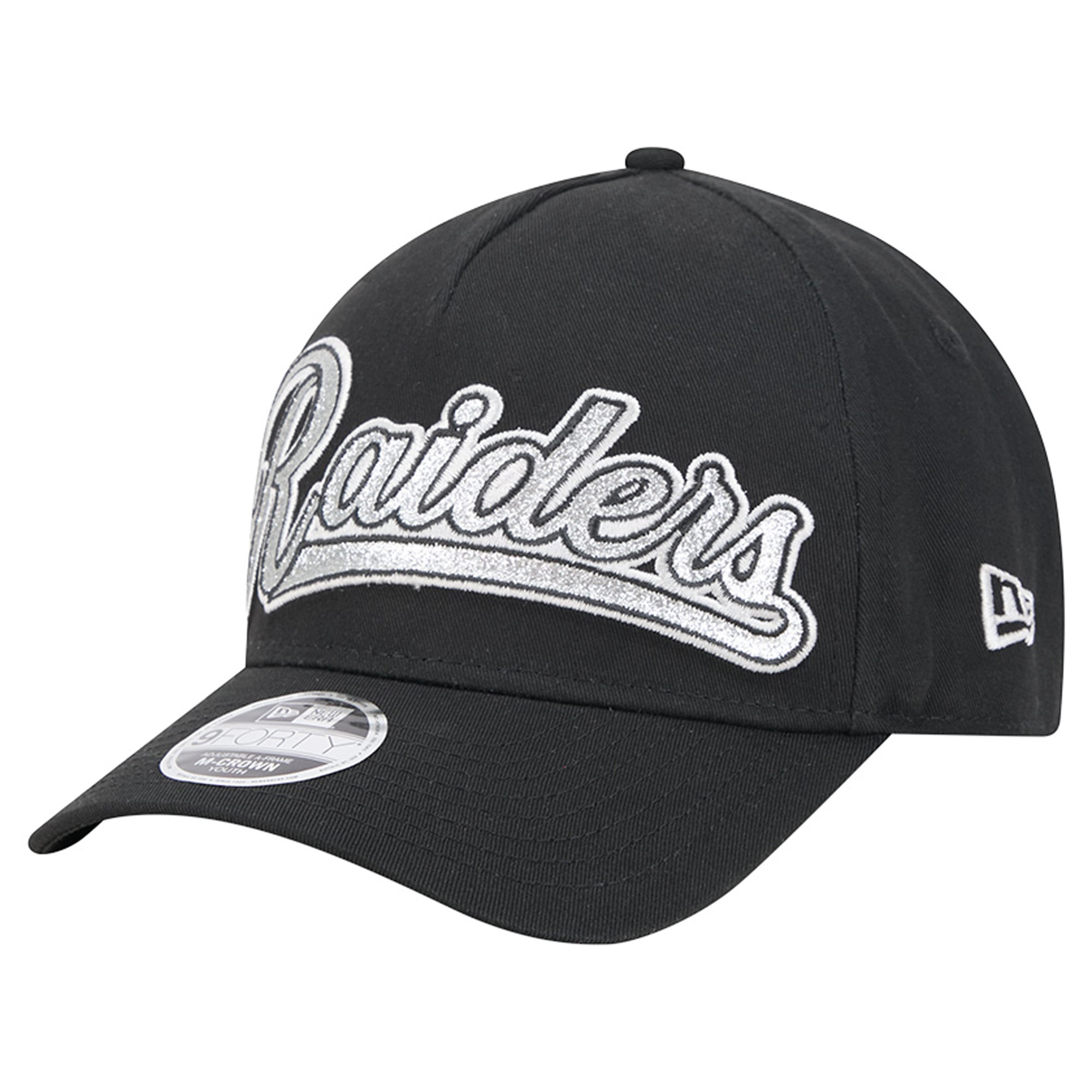Casquette ajustable New Era 9FORTY noire Las Vegas Raiders pour filles et jeunes