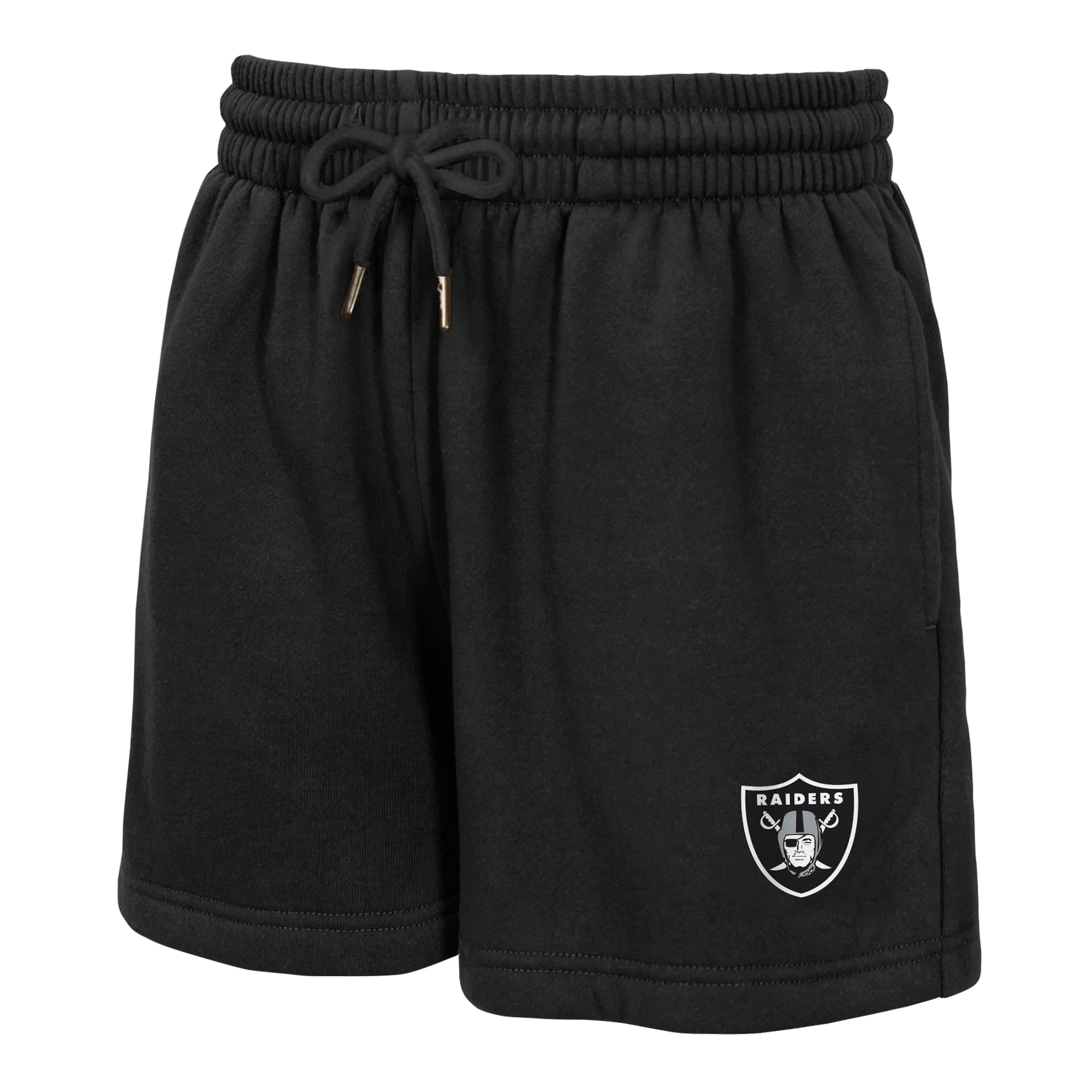 Ensemble sweat-shirt à col en V et short polaire Red Zone noire Las Vegas Raiders pour jeunes filles par Erin Andrews