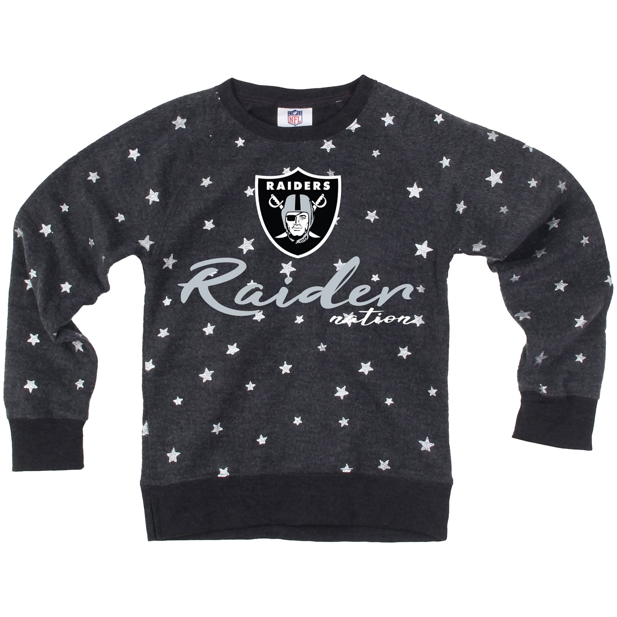 Sweat-shirt en polaire à motif étoile inversée pour filles Wes & Willy, couleur anthracite, des Las Vegas Raiders