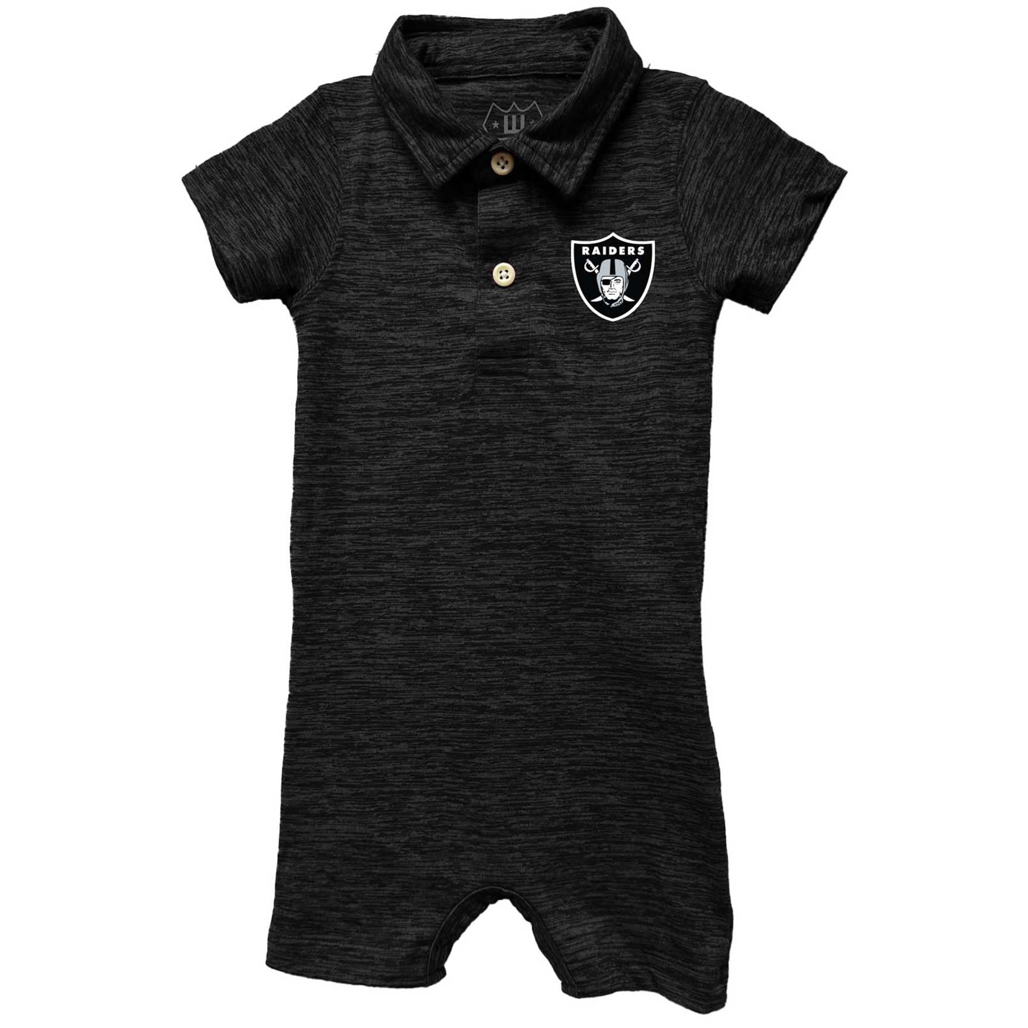 barboteuse à jambes courtes en fil nuageux Wes & Willy pour bébé, couleur anthracite, Las Vegas Raiders