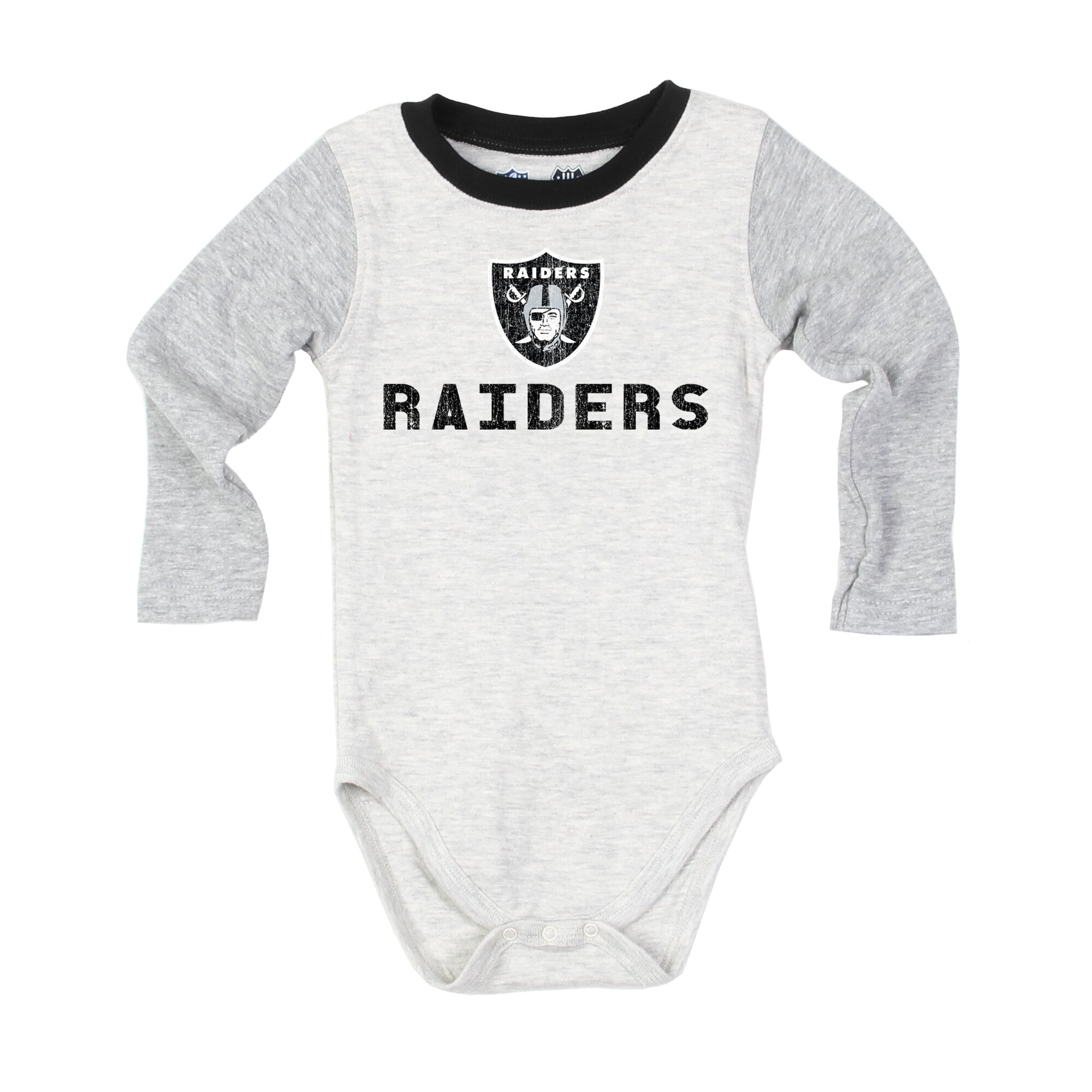 Ensemble body à manches longues et pantalon pour bébé Wes & Willy, gris chiné, Las Vegas Raiders, Jie Hopper