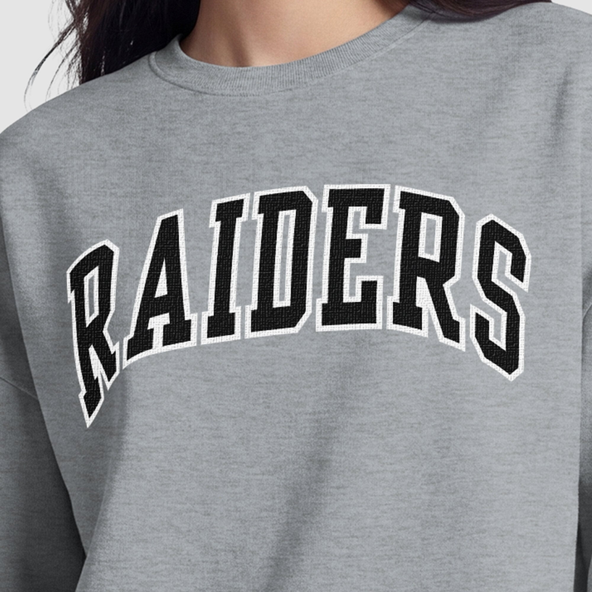 Sweat-shirt à doublure contrastée pour femme, Las Vegas Raiders Champion - Gris chiné