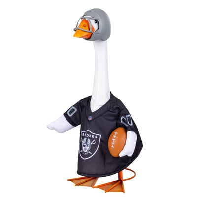 Las Vegas Raiders Gameday Porch Goose Statue & Team Uniform Set