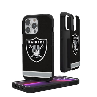 Las Vegas Raiders iPhone Rugged Stripe Design Case