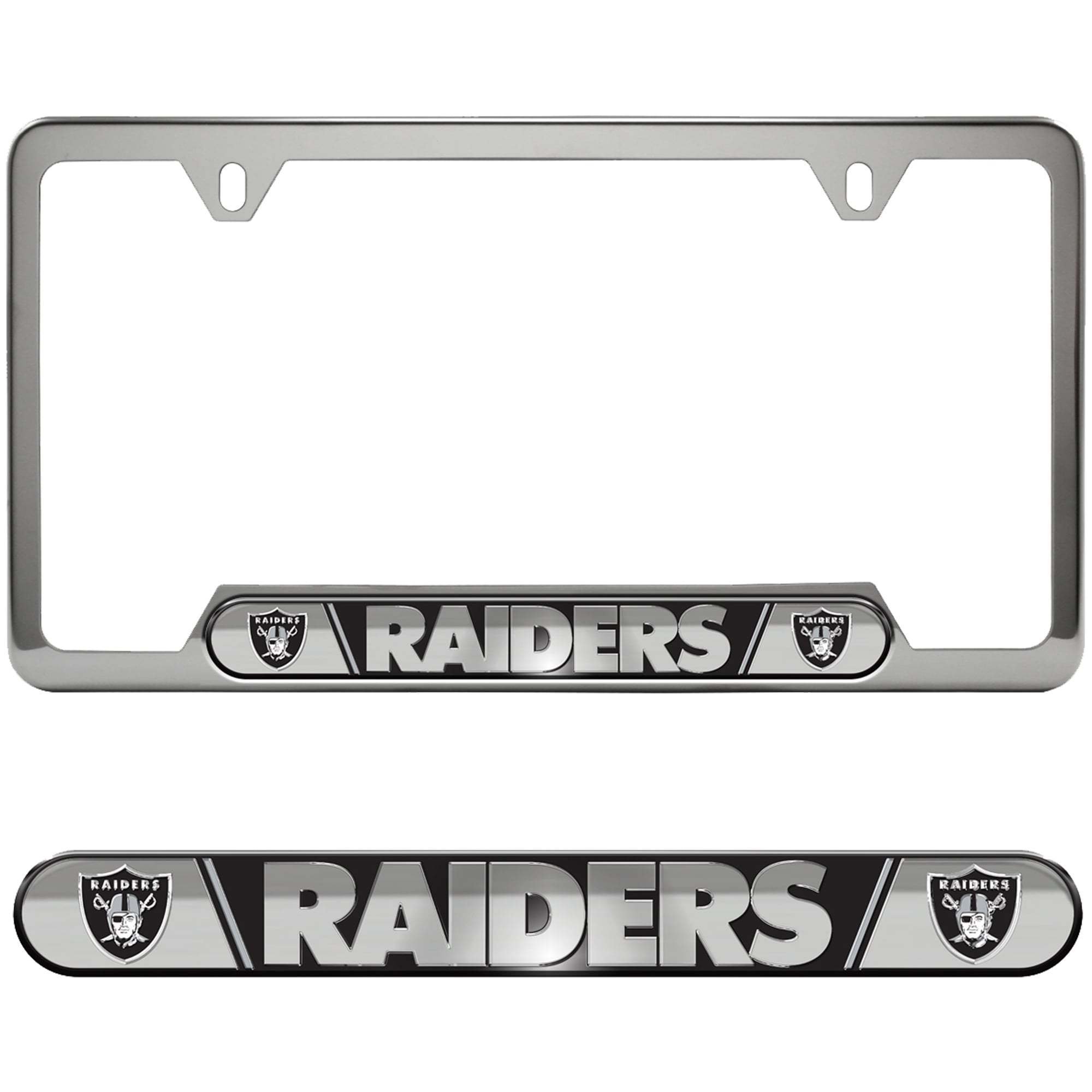 Cadre de plaque d'immatriculation en relief avec logo des Las Vegas Raiders