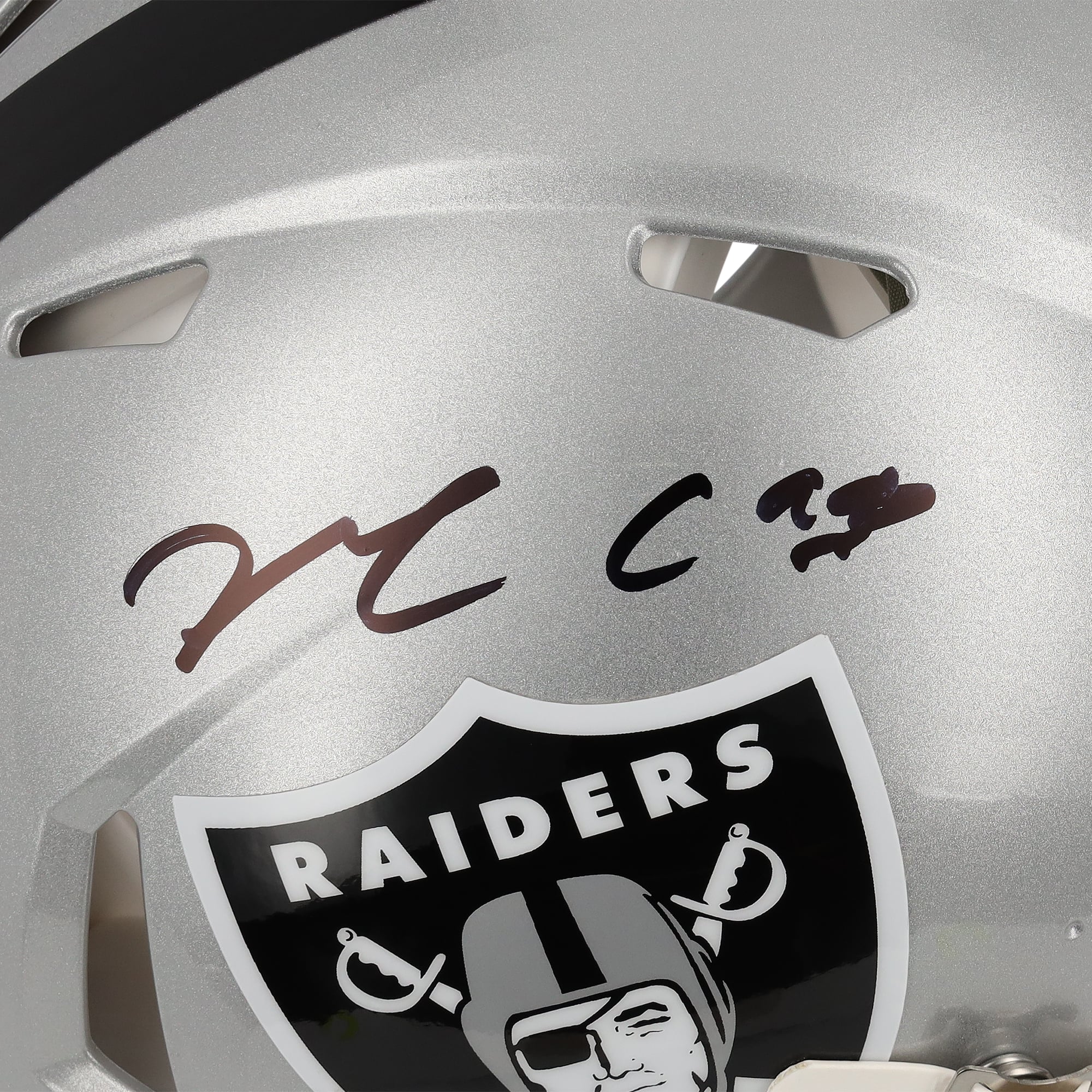Casque authentique Riddell Speed ​​autographié par Maxx Crosby Las Vegas Raiders