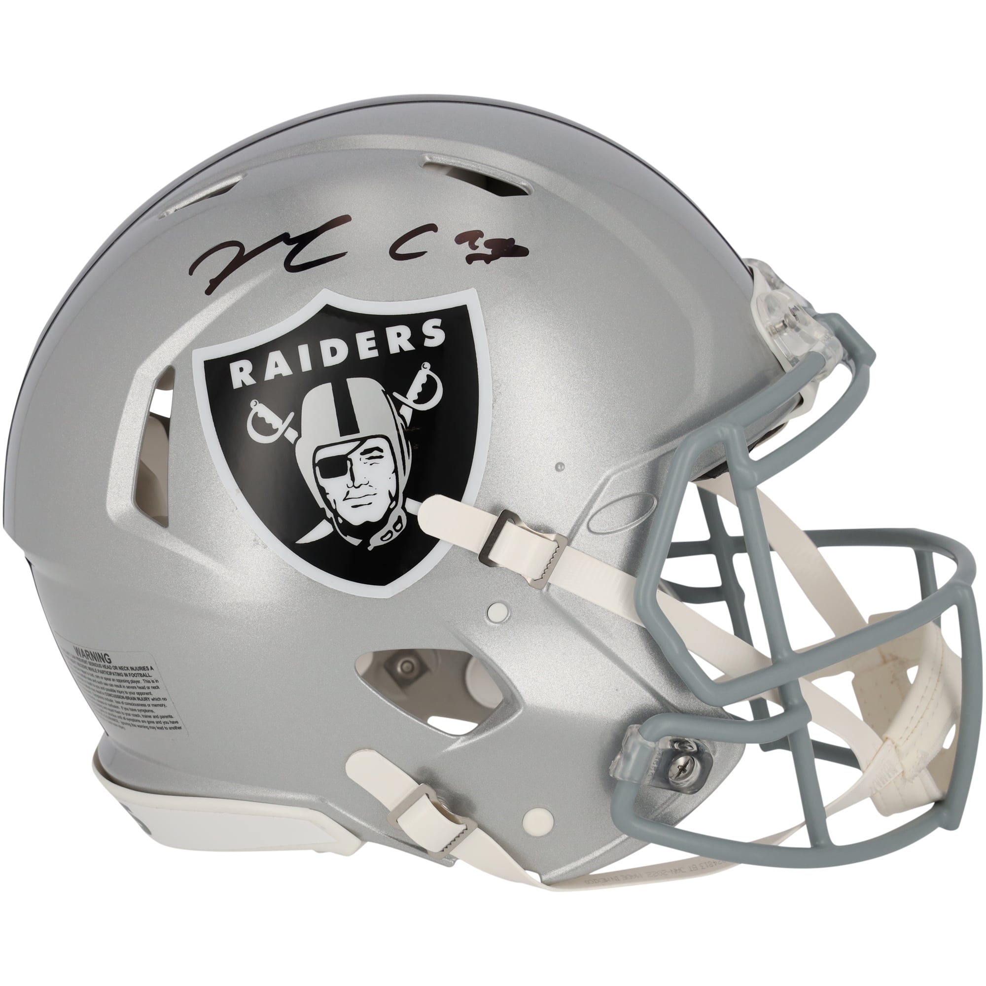Casque authentique Riddell Speed ​​autographié par Maxx Crosby Las Vegas Raiders