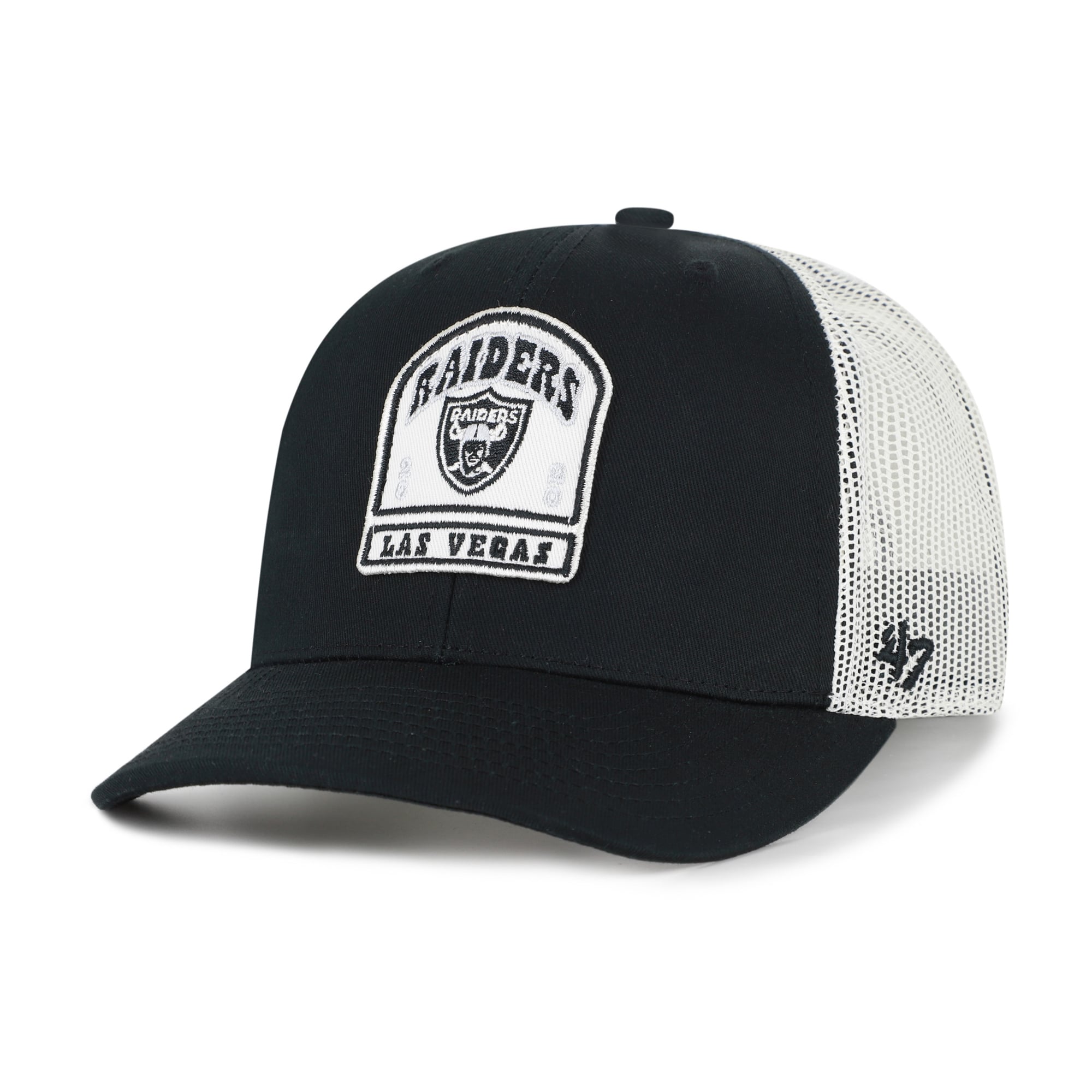 Men's '47  Black Las Vegas Raiders  Headstone Trucker Adjustable Hat