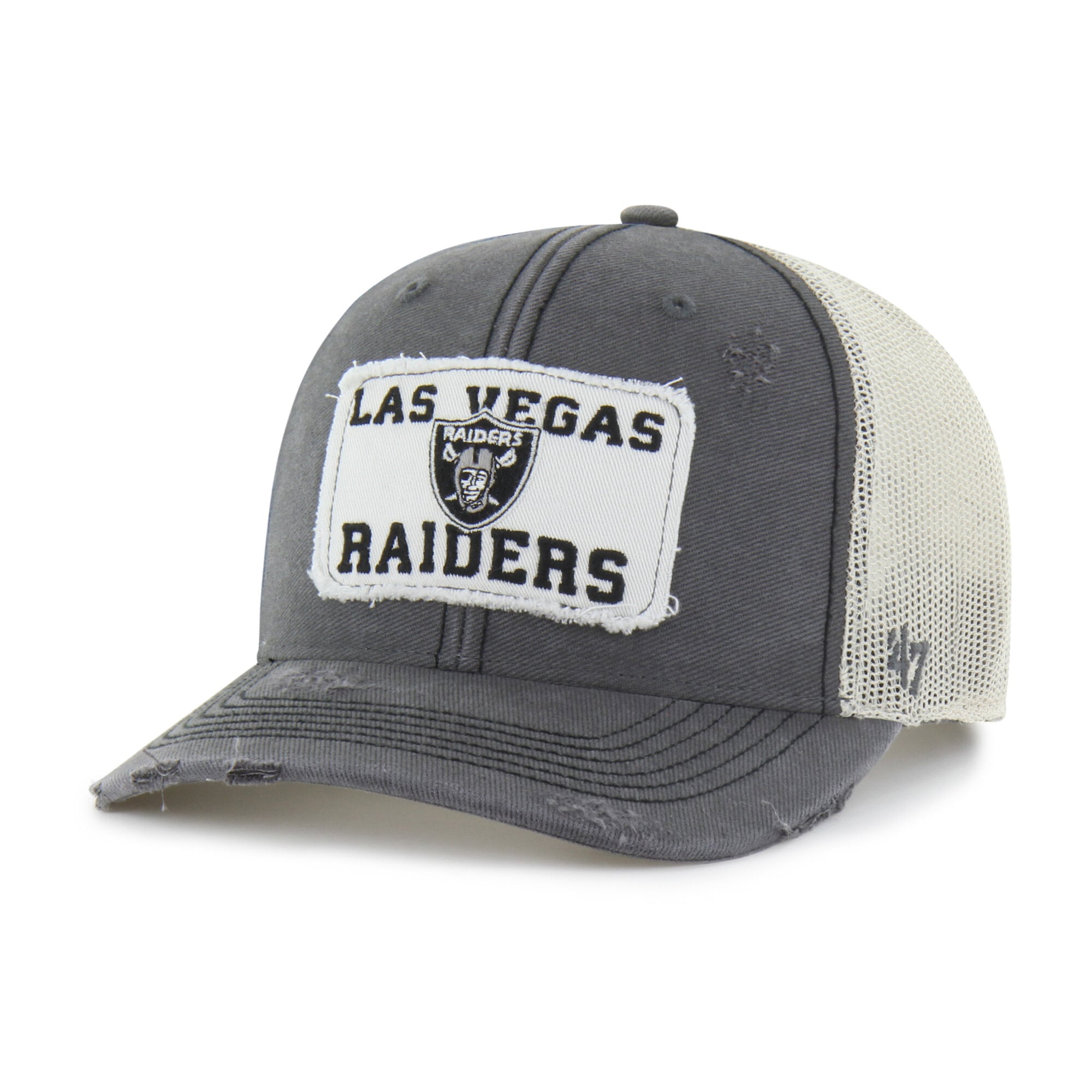 Men's '47 Charcoal Las Vegas Raiders Egremont Well-Worn Adjustable Trucker Hat