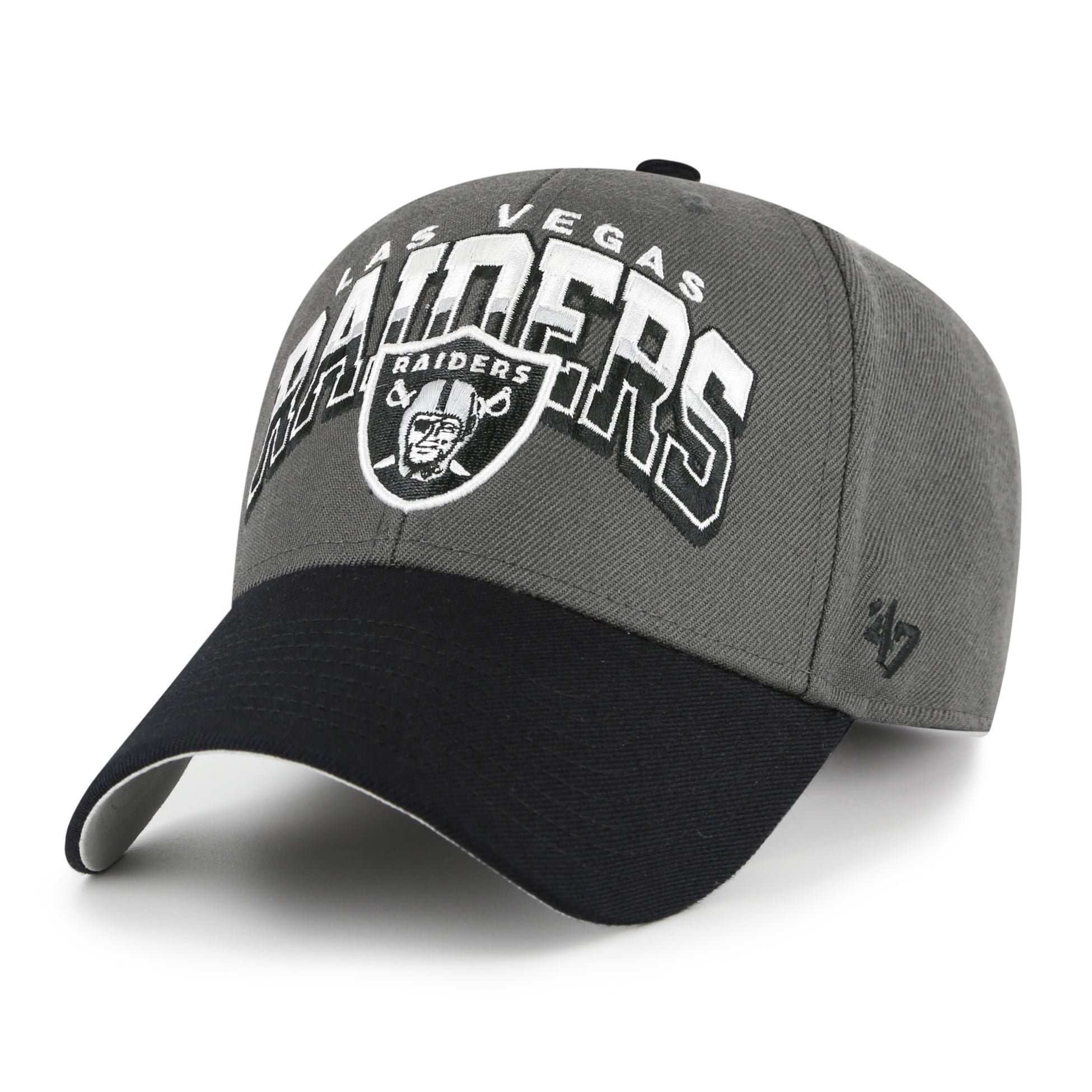 Casquette ajustable pour homme '47 Las Vegas Raiders, couleur anthracite, modèle MVP à blocs séparés