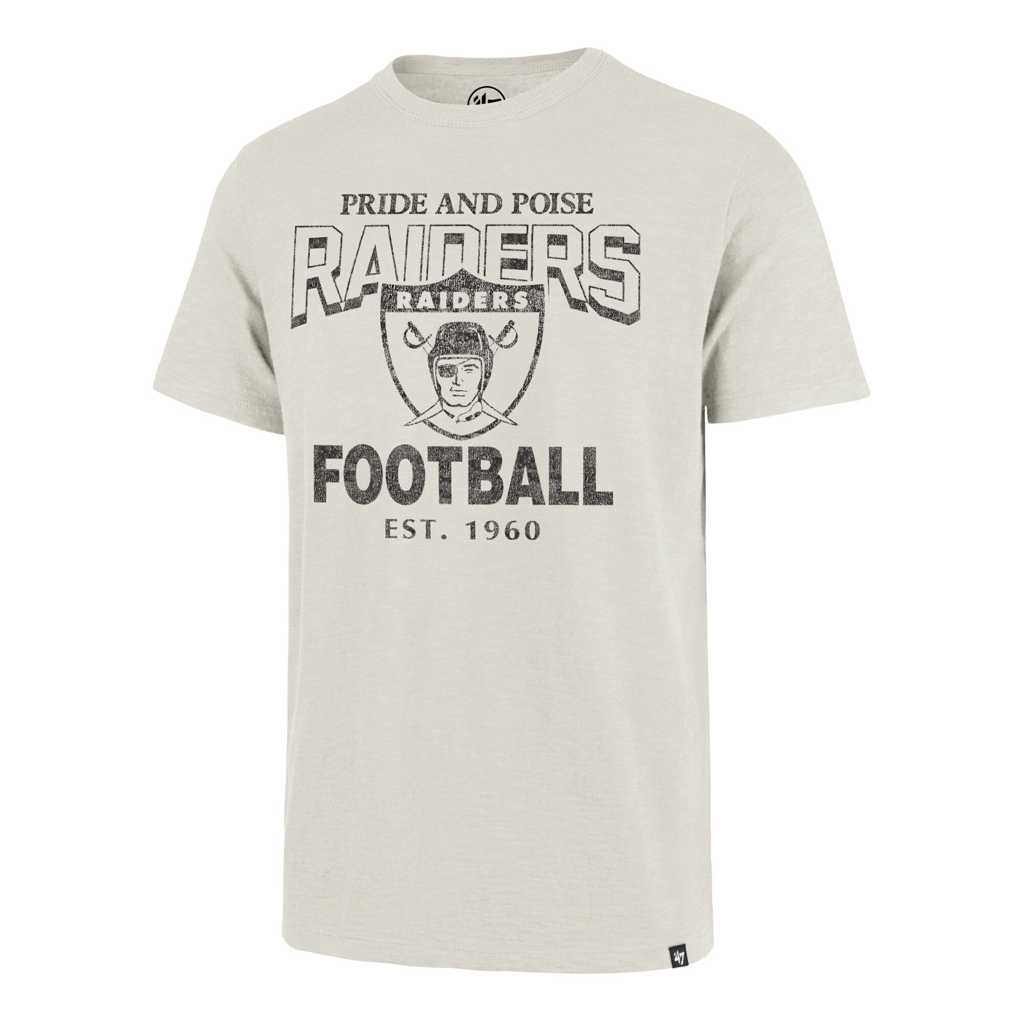 Men's '47 Natural Las Vegas Raiders Head On Scrum Slub T-Shirt
